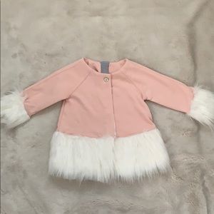Tahari Toddler Fur Trim Sweatshirt Jacket 2T
